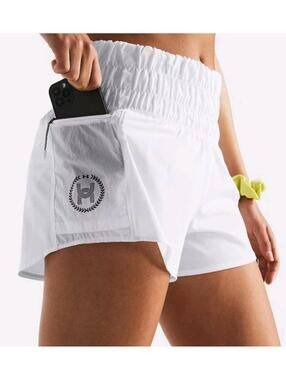 UNDER ARMOUR Women's Running Shorts White Pockets XL Lined
